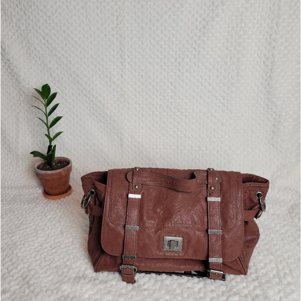 Cooperative Brown Faux Leather Saddle Bag